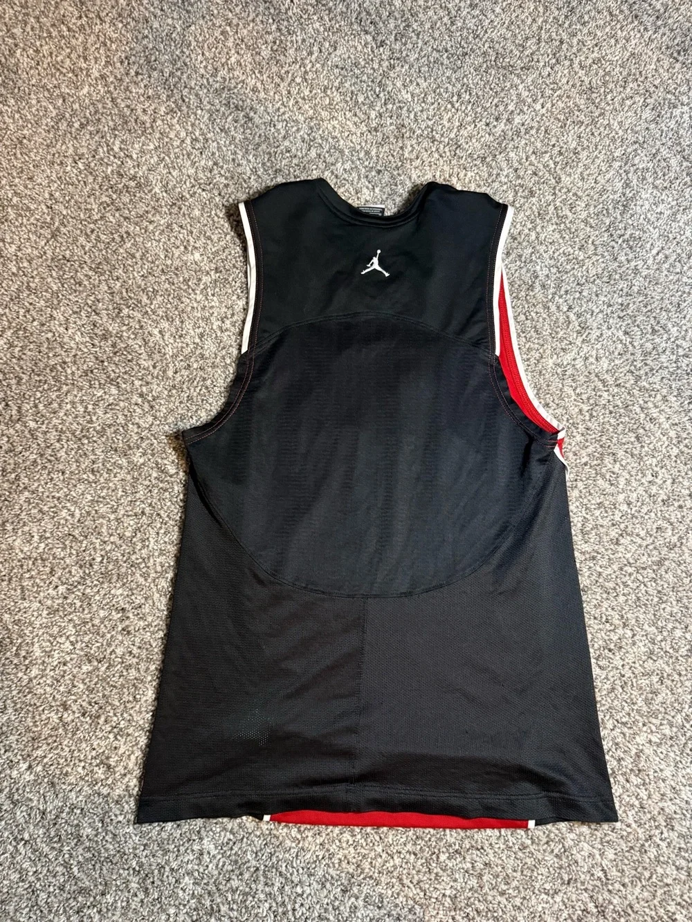 Jordan Red and Black Sleeveless Basketball Jersey WAD3